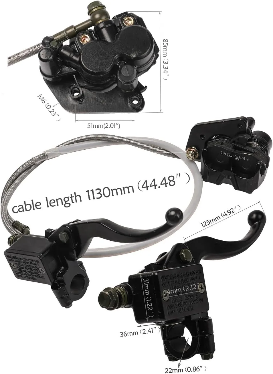 Shilohkart HYTM729 Front Hydraulic Brake Kit for Pit Bikes image 2