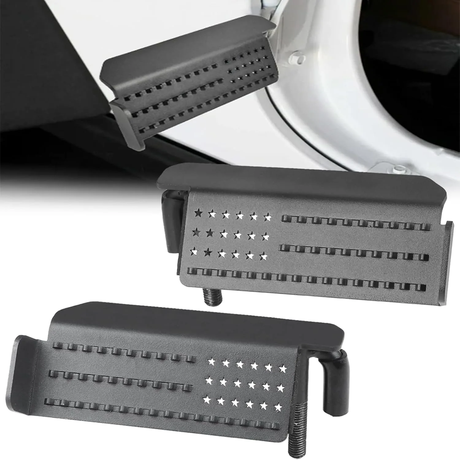 BystralX M001BK Rear Foot Pegs for Jeep Wrangler & Gladiator