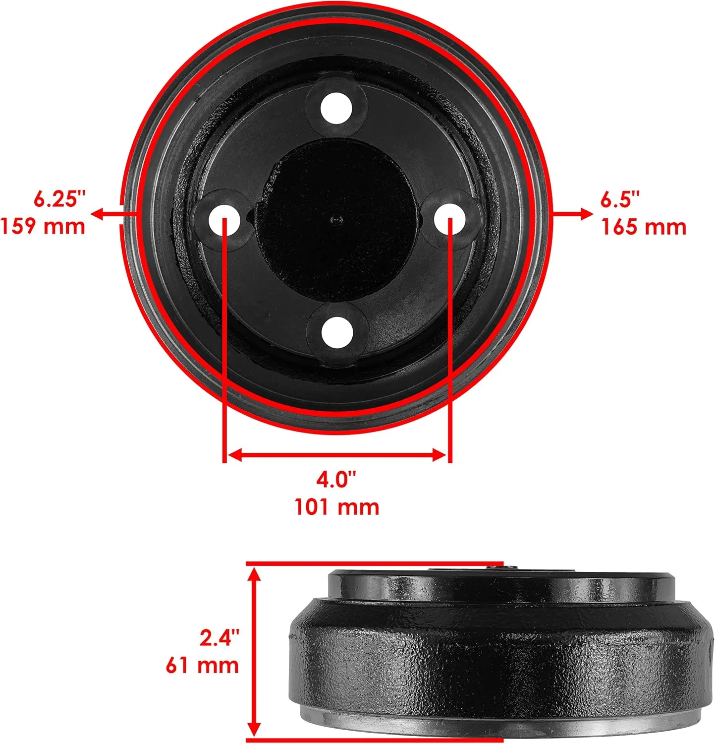 Caltric Brake Drum Set DR103+DR103/2 – 2-Pack image 2