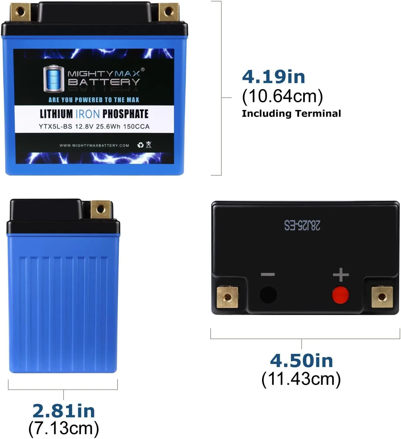 Mighty Max YTX5L-BSLIFEPO4523 Lithium Battery for Yamaha TT-R230 2005 image 2