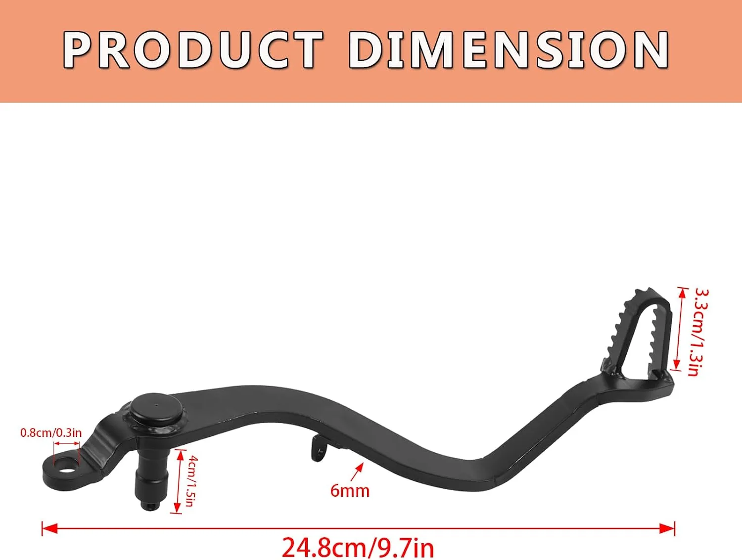 WORLDMOTOP Aluminum Rear Brake Pedal for Kawasaki KLX230 Models image 3