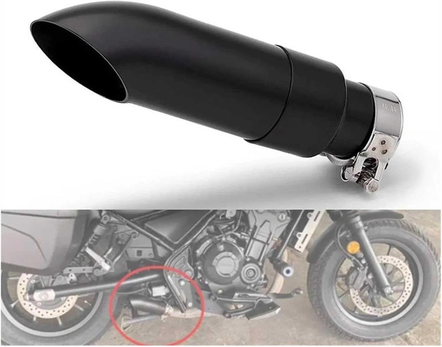 Generic SNPNSBWOO Short Slip-On Exhaust Muffler for Honda CMX and Rebel 1100 image 2