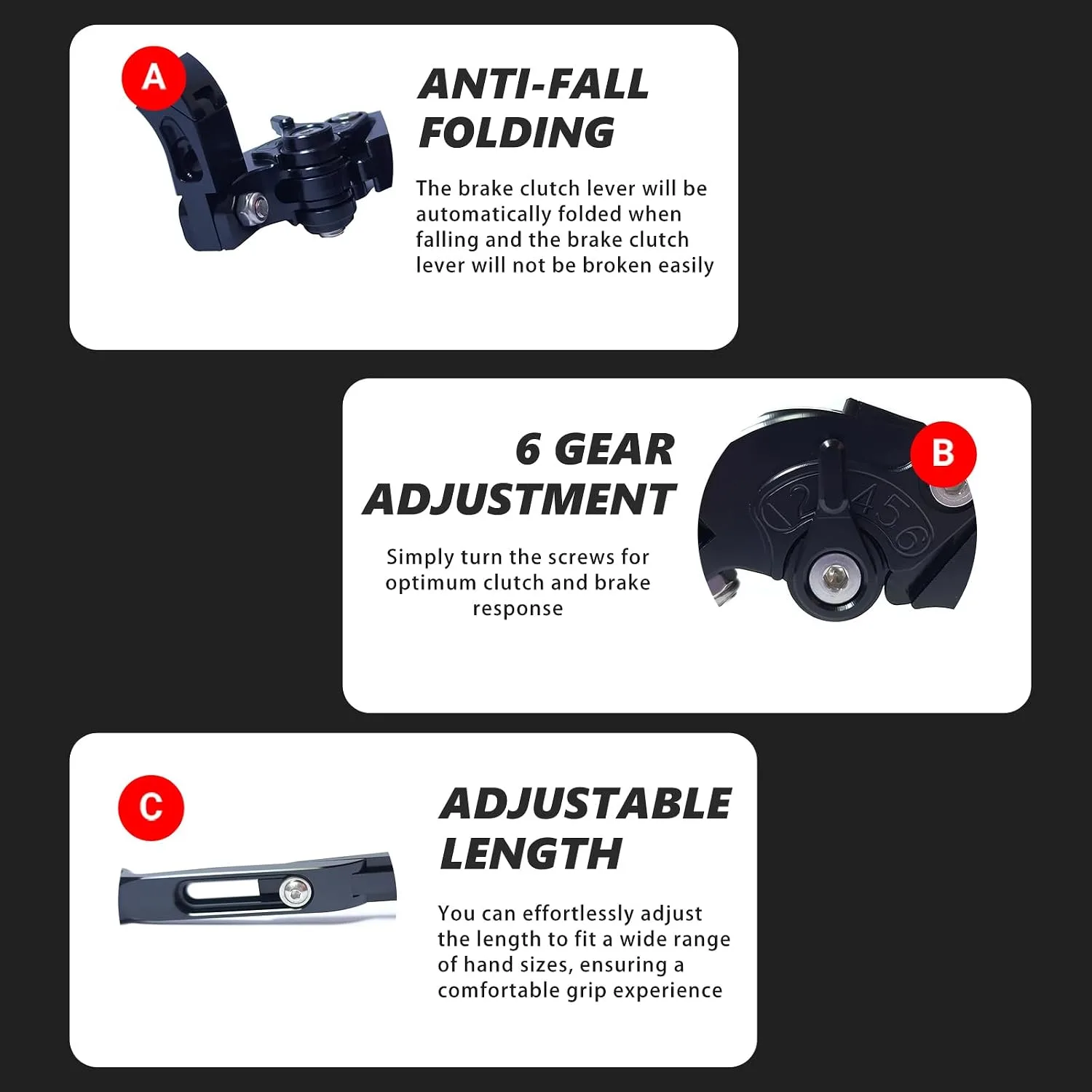 JCSUMRID Red Adjustable Brake Clutch Levers JCNJ-CBR1000R image 3