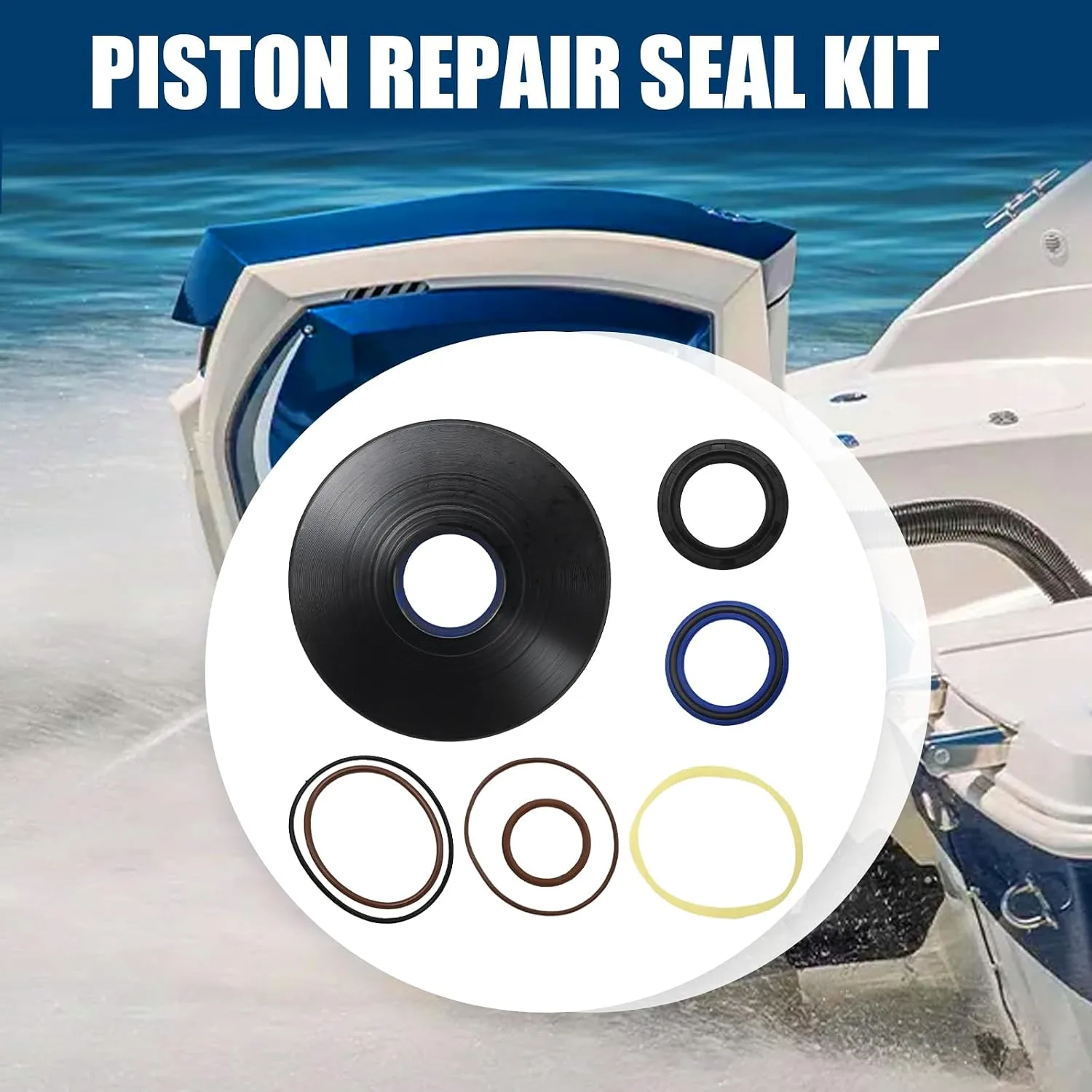 Vkinman 5008985 Trim Piston Repair Seal Kit for Evinrude E-Tec 75-130 HP image 2