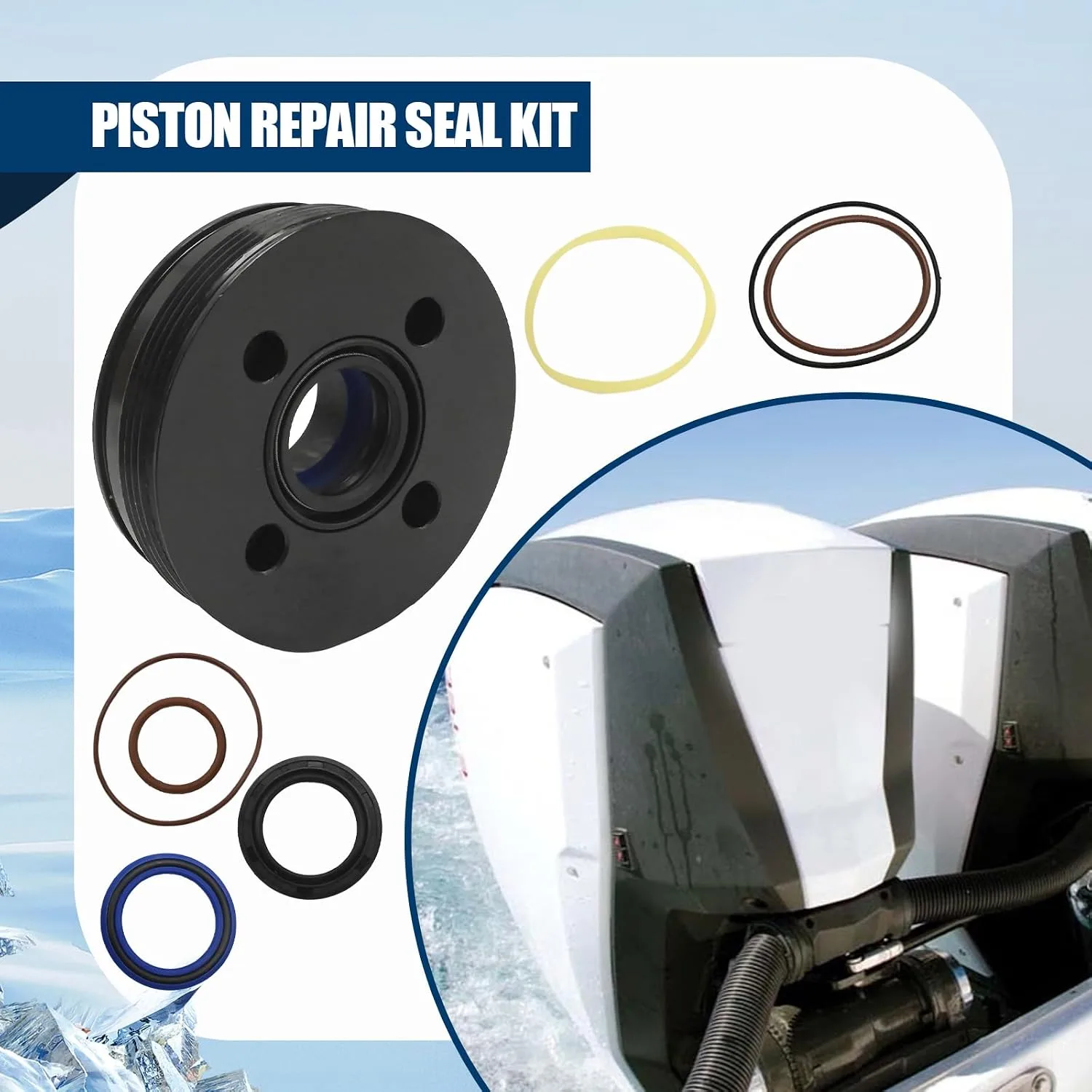 Vkinman 5008985 Trim Piston Repair Seal Kit for Evinrude E-Tec 75-130 HP image 4