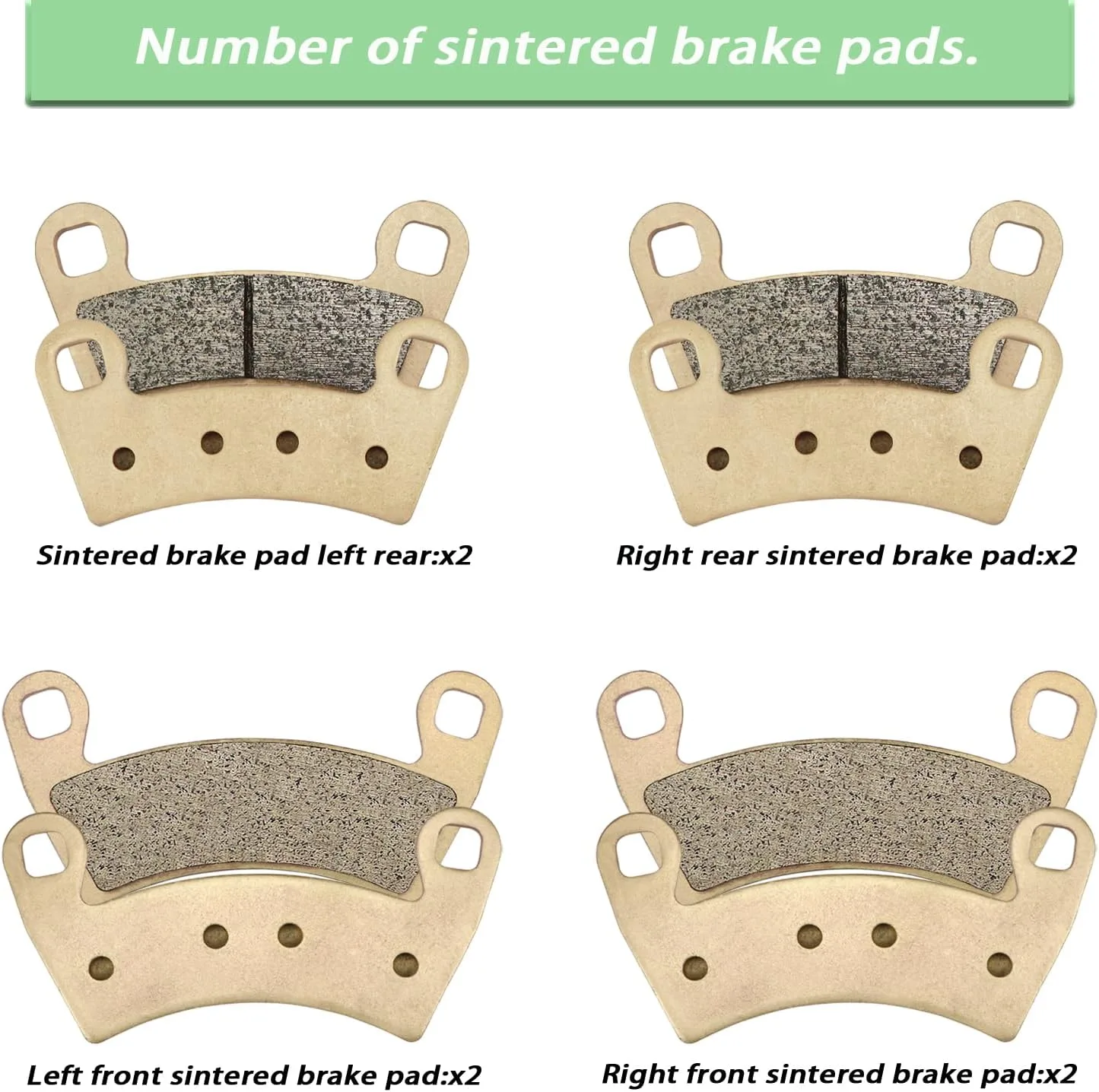 ZICOO Rear Brake Pads 24314-60 for Polaris General, Ranger and RZR image 4
