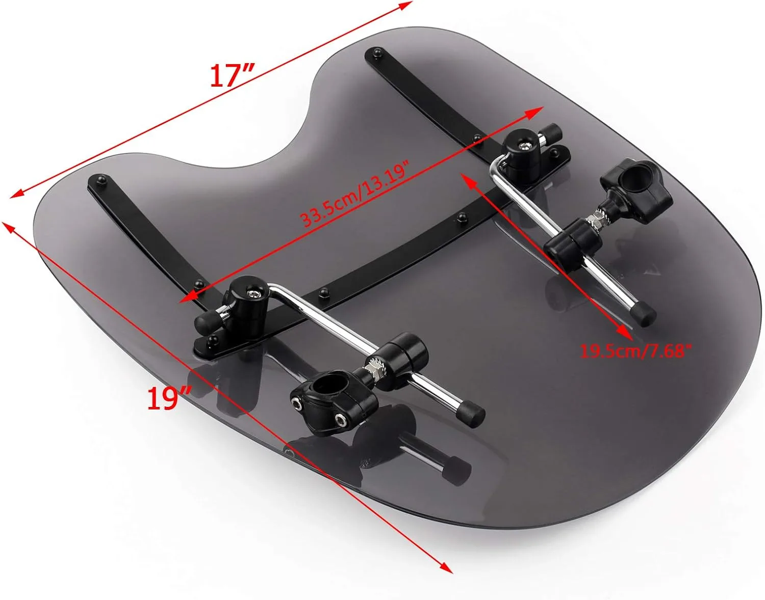 Areyourshop Universal Motorcycle Windshield 19 x 17 in WIN-022-Gray image 3