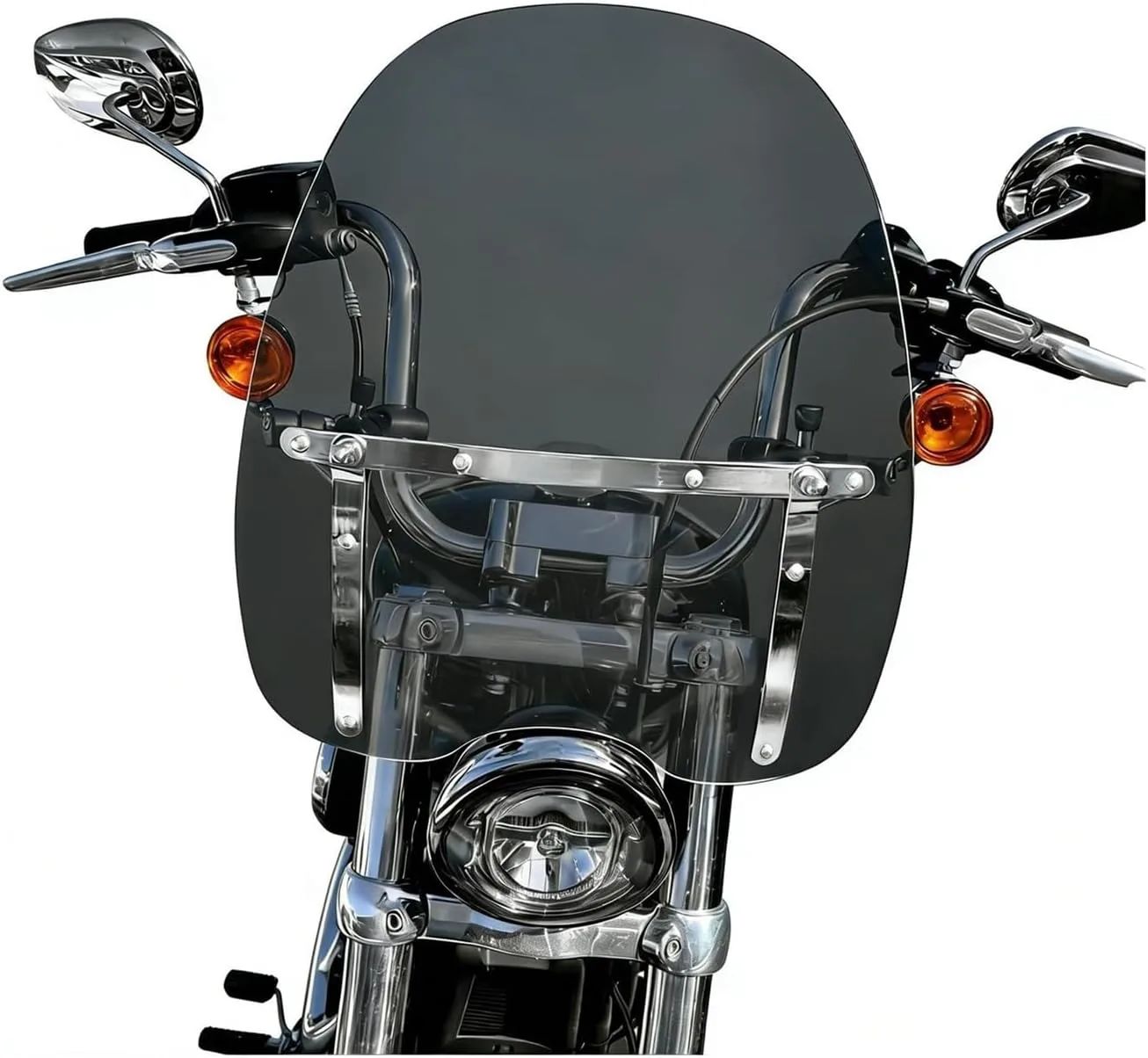 Areyourshop Universal Motorcycle Windshield 19 x 17 in WIN-022-Gray