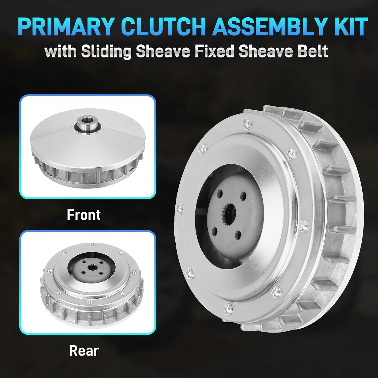 JURPLIX Primary Clutch Assembly Kit with Belt for Yamaha Rhino 660 and Grizzly 660 image 3