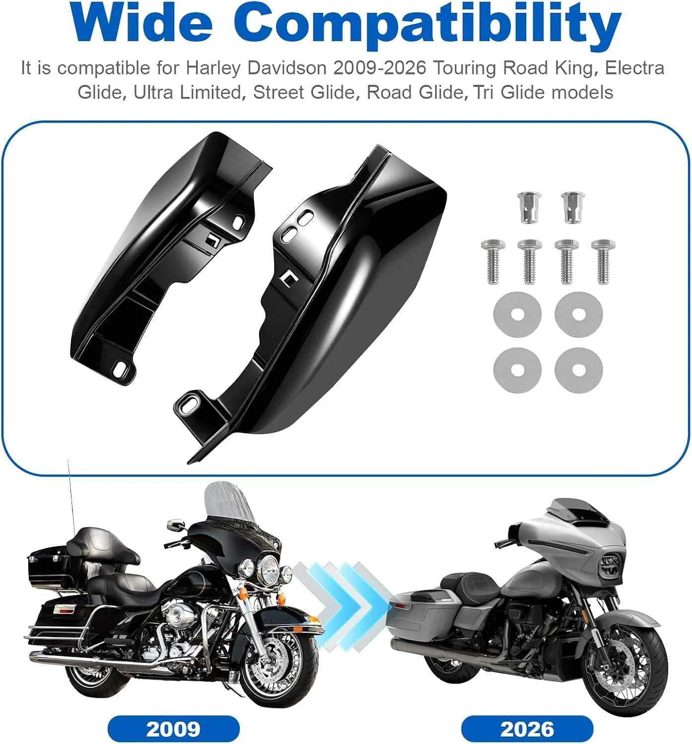 SANYUMOTO Mid-Frame Air Deflectors GRB 09-26 for Harley-Davidson Touring image 4