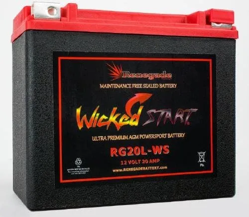 Renegade RG20L-WS 12V AGM Battery for Ski-Doo Renegade