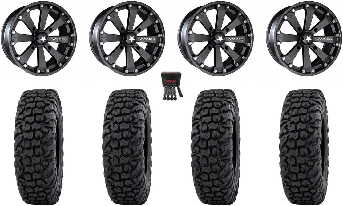 MSA M20 Kore 14x7 ATV Wheels and 28x9.5-14 Tires Bundle