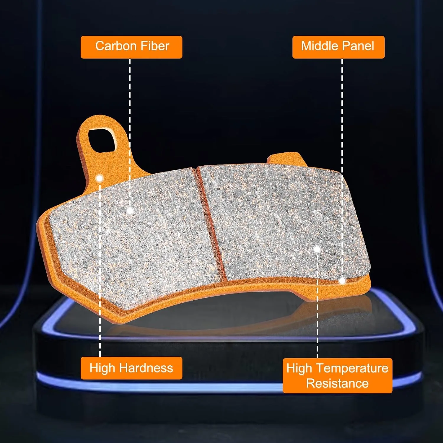 LE LEFOSSI Front Carbon Fiber Brake Pads LE_0000384 for Harley-Davidson image 3