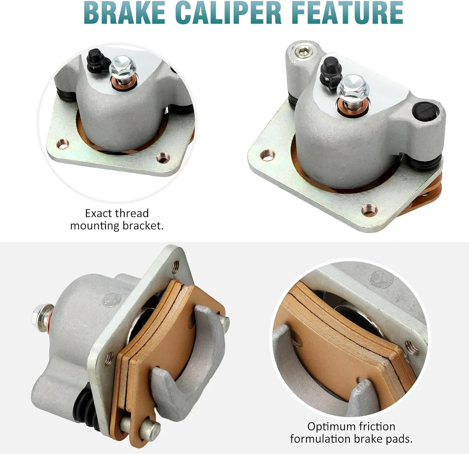M MATI Rear Brake Caliper Assemblies with Pads 1910825 1910826 for Polaris Ranger 500/700 image 4