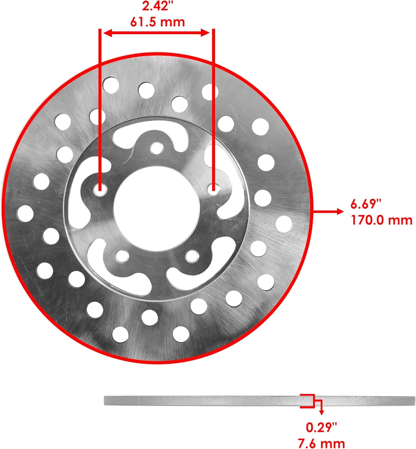 Caltric Rear Brake Rotor and Pads Kit DS181+MP119/10 for Honda ATV and SXS image 2