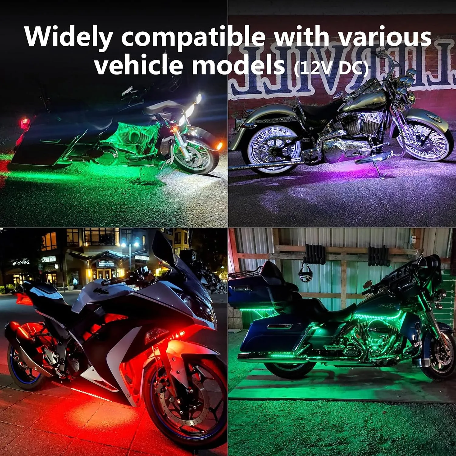 TDE Explorer.Lighting 8-Piece RGB+IC Motorcycle LED Underglow Kit image 4
