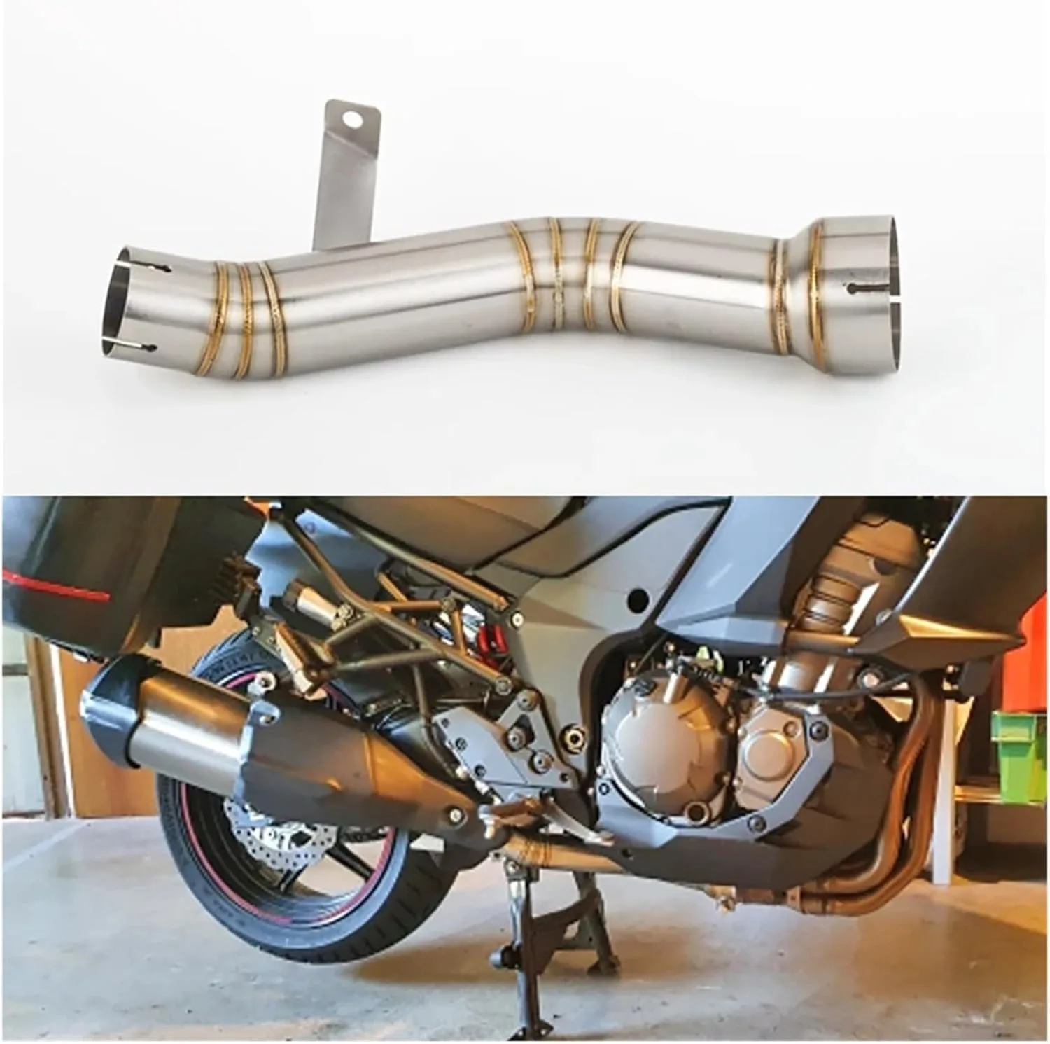 Generic Exhaust Muffler Pipe WBMNRAYGW for Kawasaki Versys 1000 / KLZ1000 2012-2018 image 2