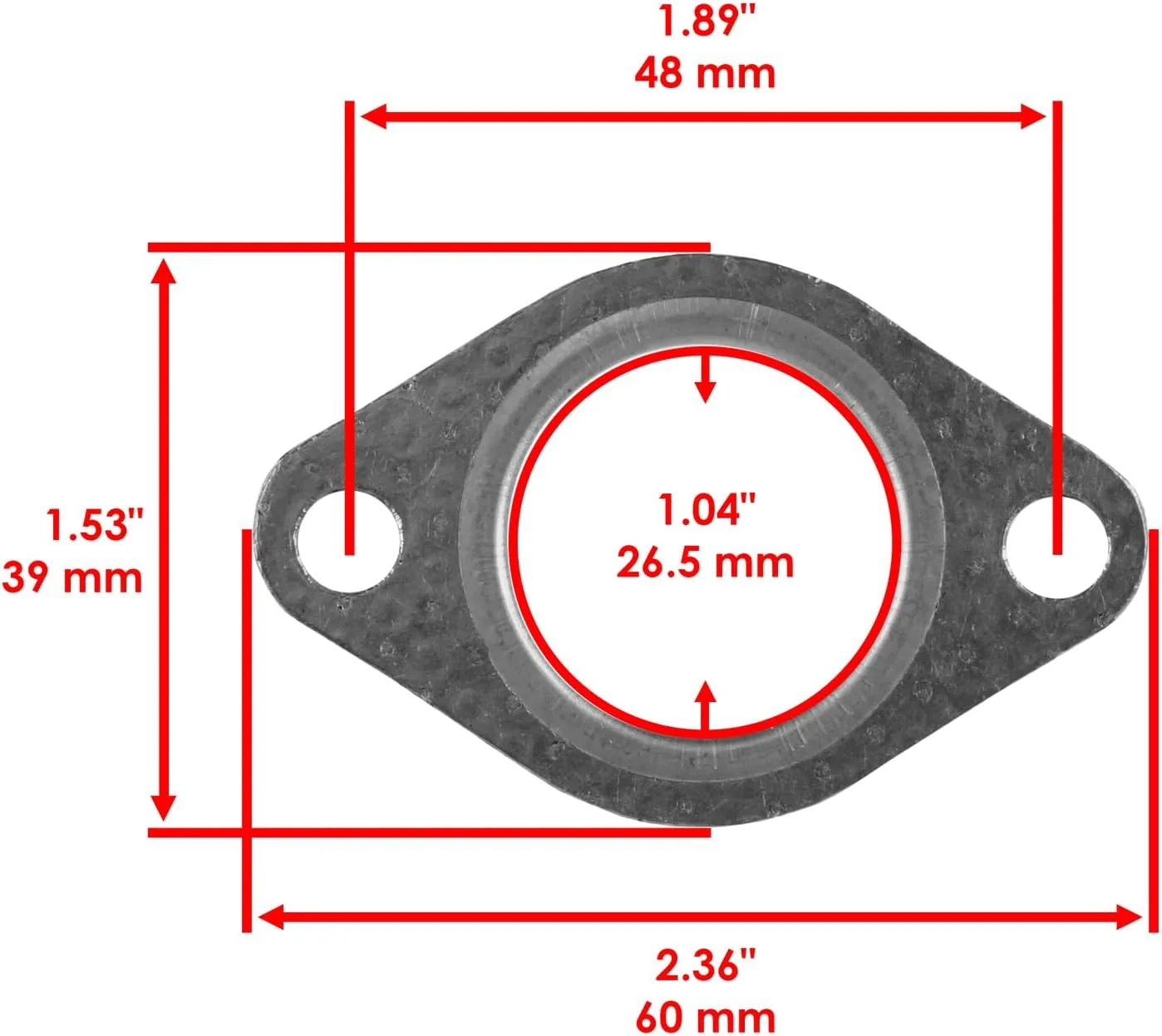 Generic Exhaust Pipe Gasket Seals 2-Pack Mod-R36R-8229 for Kawasaki Mule image 2
