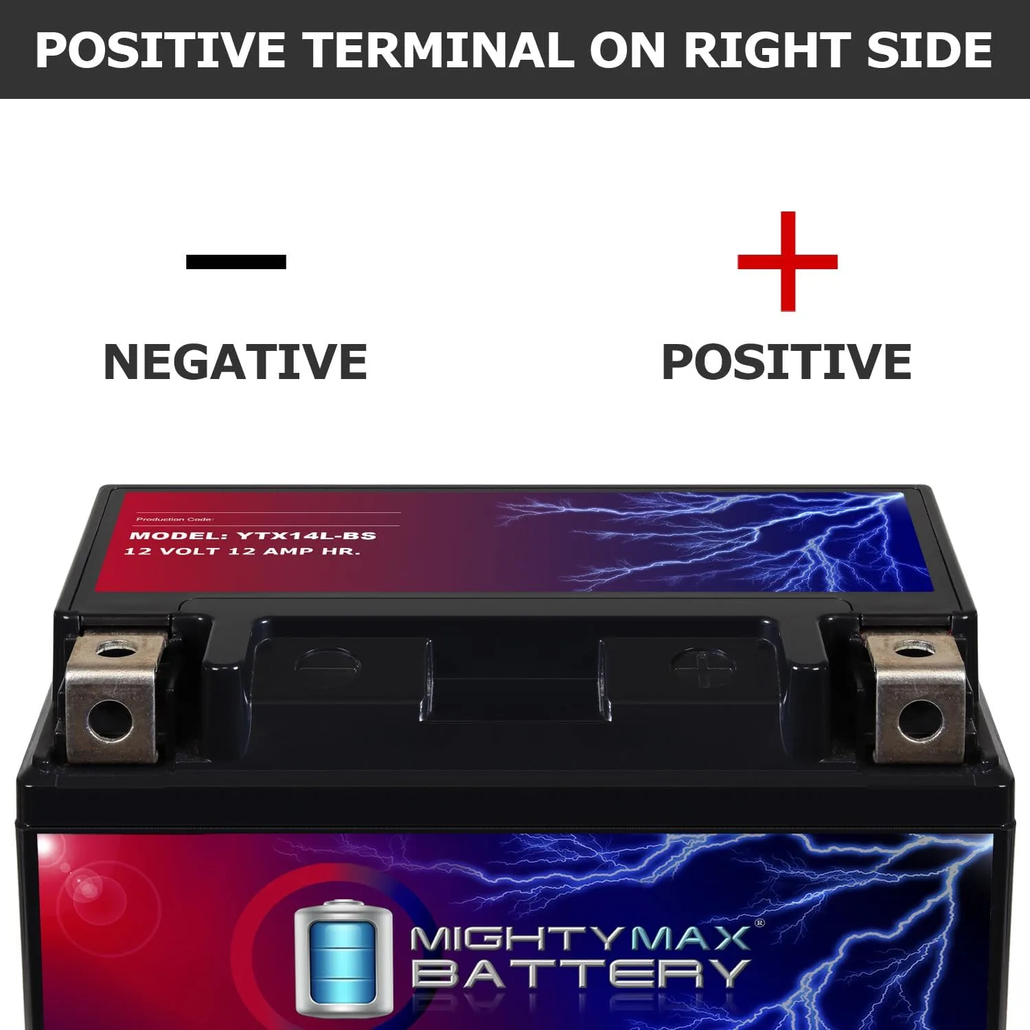 Mighty Max YTX14L-BS Battery for 2005 Harley-Davidson 1200cc Sportster image 3