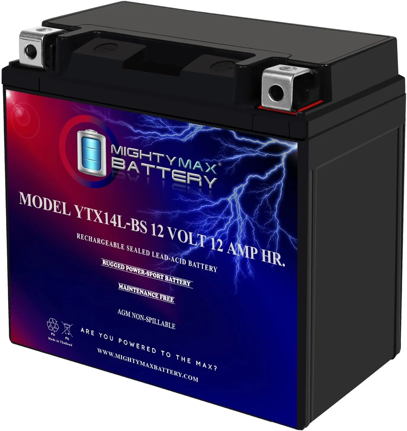 Mighty Max YTX14L-BS Battery for 2005 Harley-Davidson 1200cc Sportster