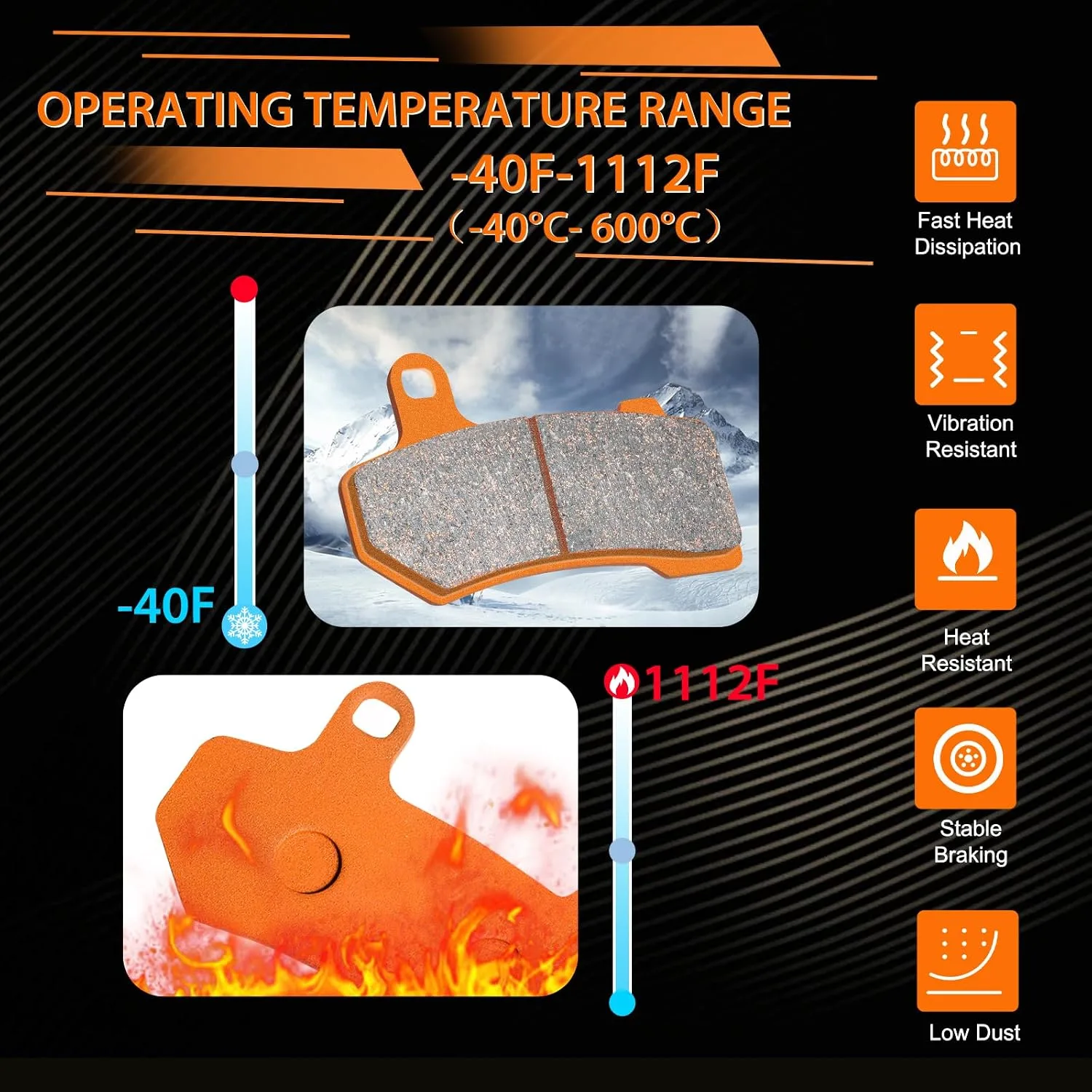 ALLIE ZENG Front Carbon Fiber Motorcycle Brake Pads YWT_0000020_OR image 4
