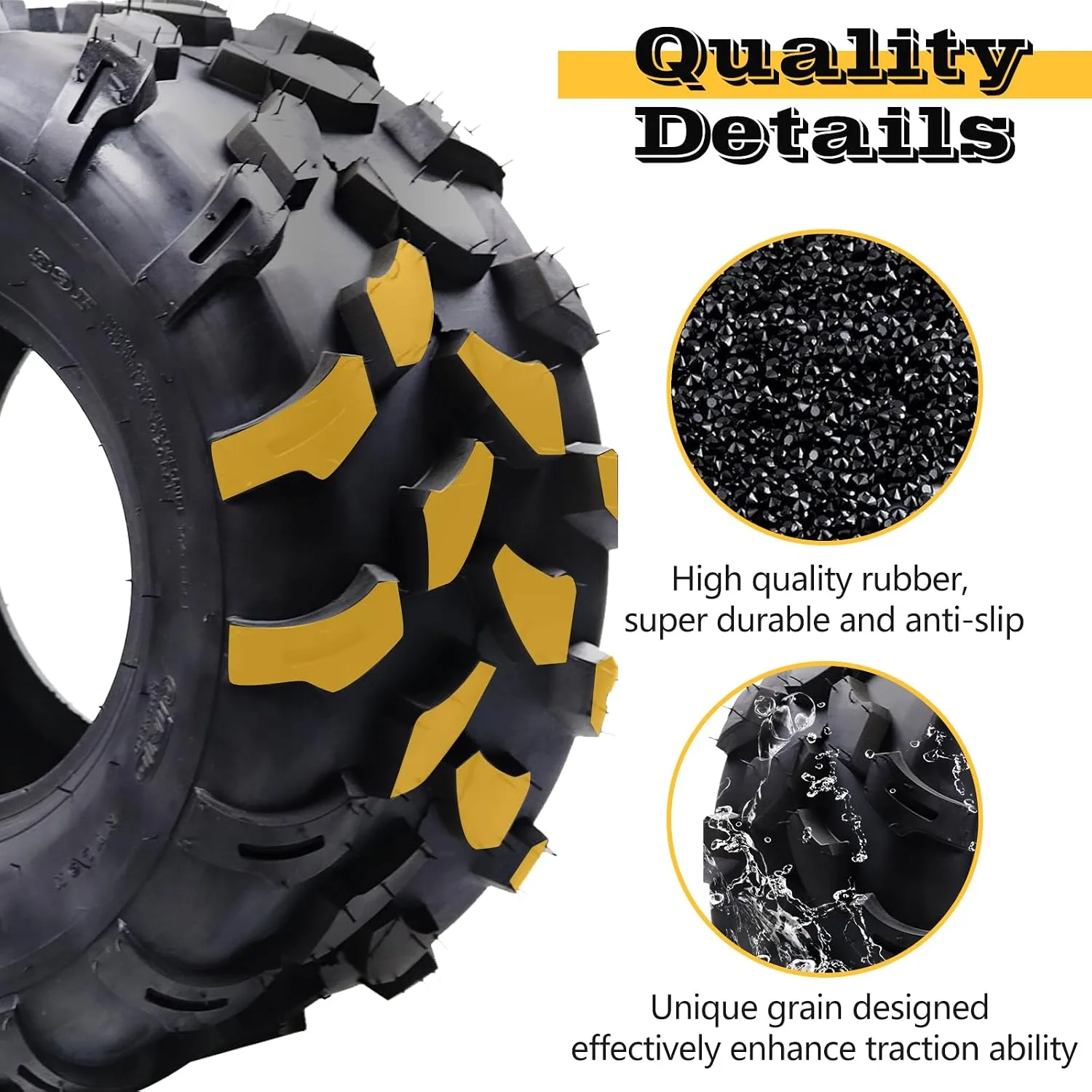 VroomSteel 19 x 7.00-8 4-Ply Tubeless ATV Tires, Set of 2 image 4