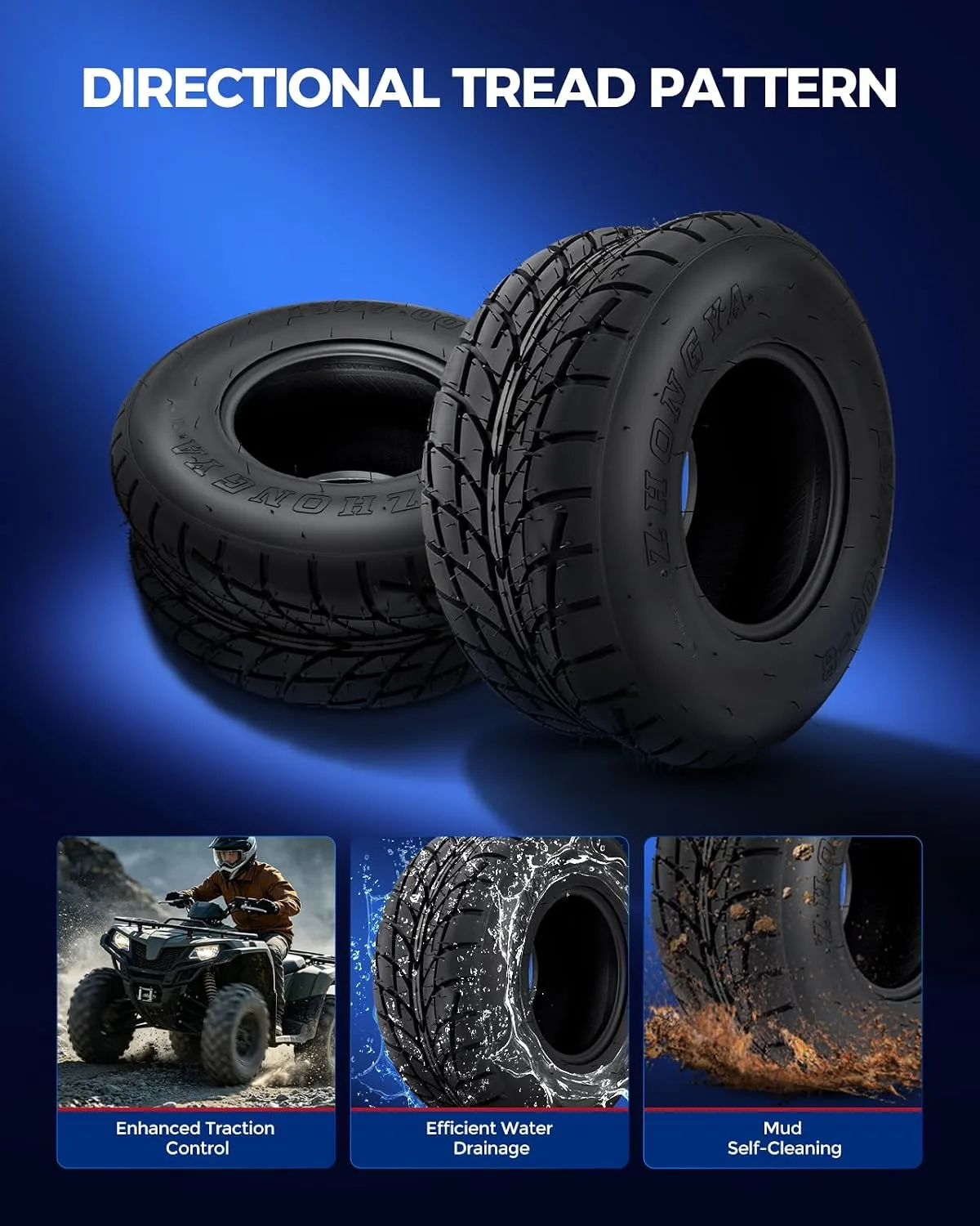 KAX 19x7-8 4-Ply ATV All-Terrain Tires Set of 2 - 9453TIR035PUS image 4